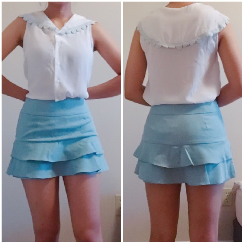 🎉🎉HP🎉🎉MINT GREEN SAILOR BLOUSE SKORTS SET